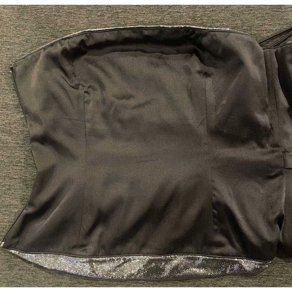 Ralph Lauren Black Label Suede Leather Bustier Corset Strapless Top Metallic 4 S - Picture 10 of 12